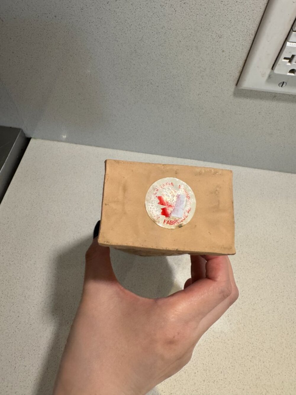 Vintage 80s Michel Harvey Paper Bag Vase Studio Pottery, Quebec, Rare - Picture 9 of 12